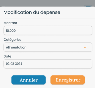 modification depense