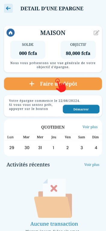 epargne depot objectif