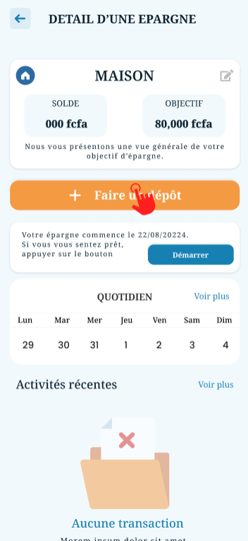 epargne depot objectif