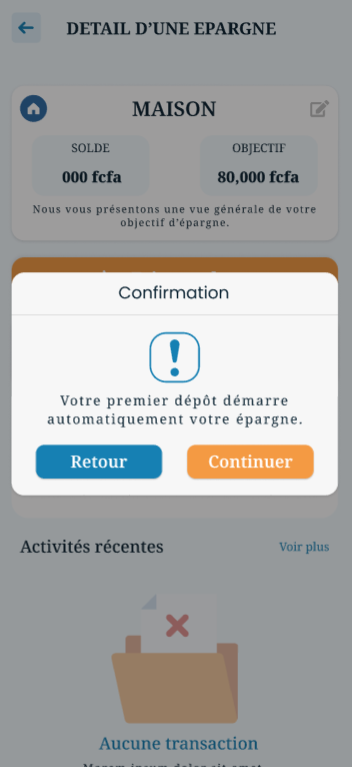epargne depot objectif