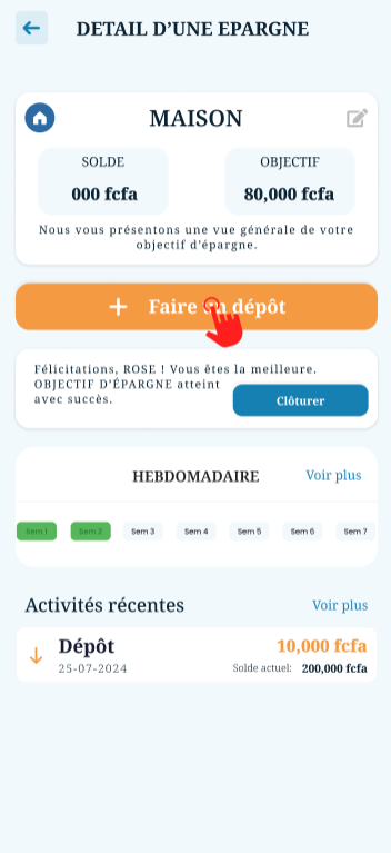 epargne depot objectif