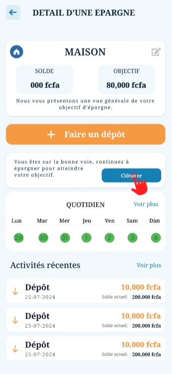 epargne objectif close