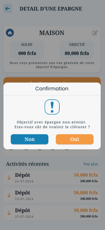 epargne objectif close