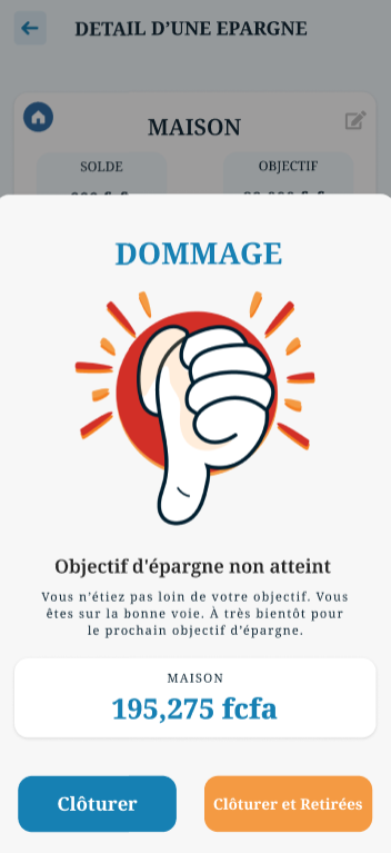 epargne objectif close
